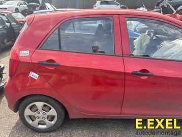 Deur rechts achter Kia Picanto (TA) 2011-2017 rood BEG beschikbaar voor biedingen