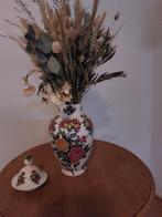 Vaas met droogbloemen, Overige kleuren, Aardewerk of Porselein, Ophalen of Verzenden, Zo goed als nieuw