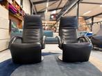 2 Jori Yoga Relaxfauteuils zwart leer Design draai stoelen, Jori, Leer, Ophalen of Verzenden, Zo goed als nieuw