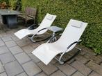 Twee comfortabele ligstoelen, Ophalen, Gebruikt, Aluminium