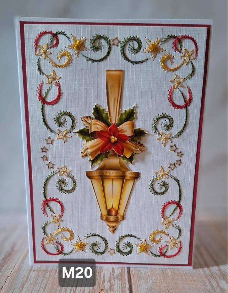 Geborduurde wenskaarten Kerst, Hobby en Vrije tijd, Kaarten | Zelfgemaakt, Nieuw, Kerst, Ophalen of Verzenden