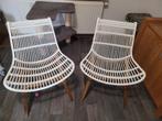 Set van 2 witte rotan stoelen, Ophalen, Twee, Wit, Scandinavisch