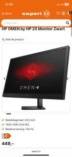 Hp omen 144hz monitor voor gamen!, Gaming, HDMI, 101 t/m 150 Hz, HP OMEN