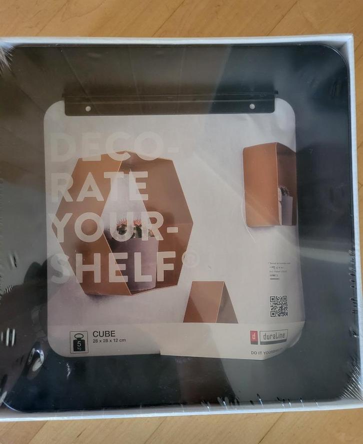 Nieuw Wandkubus mat zwart 1,5mm 28x28x12cm, Huis en Inrichting, Woonaccessoires | Wandplanken en Boekenplanken, Nieuw, Ophalen of Verzenden