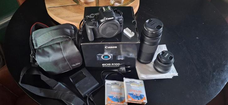 Canon EOS R100 + 2 lenzen, tas en filters, Audio, Tv en Foto, Fotocamera's Digitaal, Zo goed als nieuw, Canon, Geen optische zoom