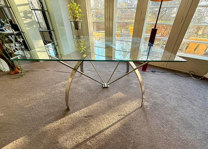 Vintage Belgo Chrom Eettafel - Jaren 70, Huis en Inrichting, Tafels | Eettafels, Gebruikt, 100 tot 150 cm, 100 tot 150 cm, Vier personen