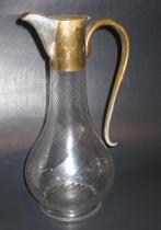 Schenkkan Gedraaid Glas Metalen Deksel/Handgreep, Antiek en Kunst, Ophalen