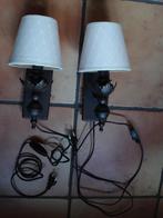 1 wandlampje: (heel l.rose) stoffen kapjes en metalen frame, Ophalen of Verzenden, Gebruikt, Metaal