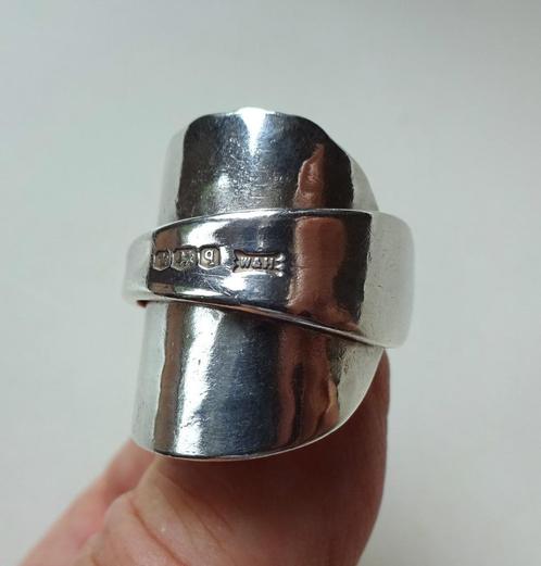 Ring van Engels zilveren lepeltje uit 1933, Walker & Hall, Sieraden, Tassen en Uiterlijk, Antieke sieraden, Ring, Zilver, Ophalen of Verzenden