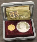 10 gulden goud 1875 met zilveren penning, Postzegels en Munten, Munten | Nederland, Koning Willem III, Setje, 10 gulden, Goud