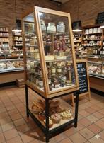 vintage vitrinekast met parket winkelvitrine showcase, Ophalen