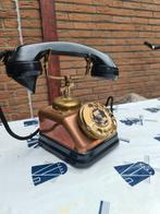 Oude koperen retro telefoon, Telecommunicatie, Gebruikt, Ophalen of Verzenden