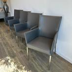 4 Bert Plantagie stoelen – leder & RVS – topstaat!, Verzenden, ., Zo goed als nieuw, .