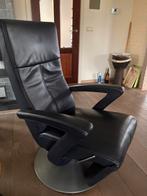 Luxe draaifauteuil zwart leer - 2 stuks, Ophalen, Zo goed als nieuw, 50 tot 75 cm, Leer
