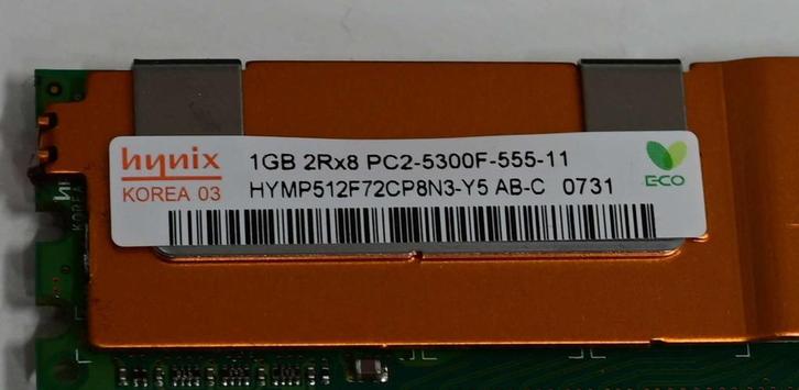 4 GB Topklasse Hynix + Kingston PC2-5300 geheugenchips., Computers en Software, RAM geheugen, Zo goed als nieuw, Server, 4 GB