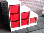 IKEA Trofast ladekast, witte kast, rode bakken., Ophalen, Gebruikt, 5 laden of meer, 50 tot 100 cm