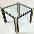 Belgo Chrom salontafel jaren 80 hollywood goud, Ophalen, 50 tot 100 cm, 75 cm of meer, Vierkant