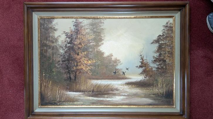 Schilderij met lijst, Antiek en Kunst, Kunst | Schilderijen | Klassiek, Ophalen