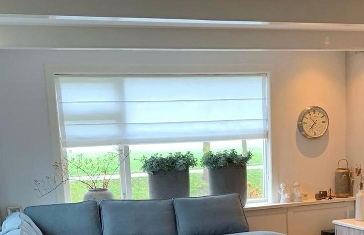 vouwgordijnen wit, Huis en Inrichting, Stoffering | Gordijnen en Lamellen, Gebruikt, 150 tot 200 cm, 200 cm of meer, Wit, Ophalen