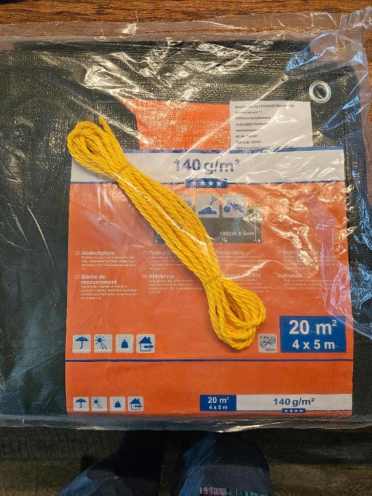 afdekzeil 4x5 mtr 20m2, Doe-het-zelf en Verbouw, Zeil en Folie, Nieuw, Zeil, 15 m² of meer, Ophalen of Verzenden