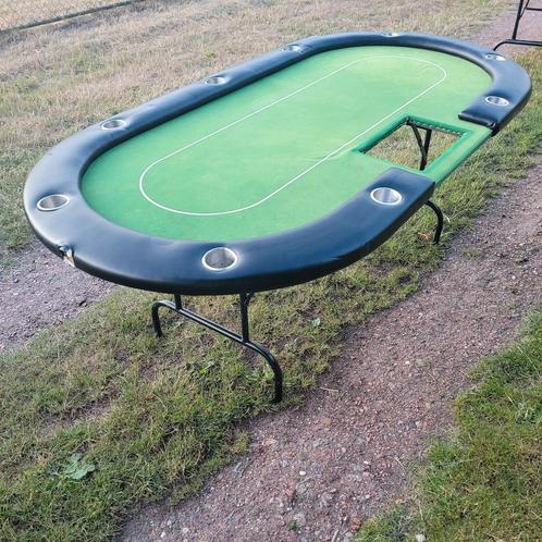 Mooie pokertafel met inklapbaar onderstel! Poker avond!, Hobby en Vrije tijd, Gezelschapsspellen | Kaartspellen, Gebruikt, Een of twee spelers