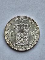 Gulden 1940 UNC FDC, Postzegels en Munten, 1 gulden, Zilver, Ophalen of Verzenden, Koningin Wilhelmina