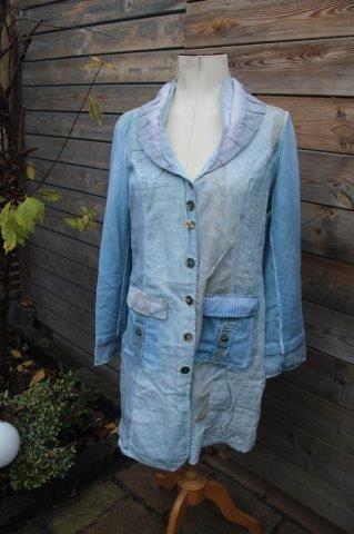 Jurk/ Jas blauw Bottega mt M/44 Vaste prijs AANBIEDING, Kleding | Dames, Jurken, Zo goed als nieuw, Maat 42/44 (L), Blauw, Knielengte