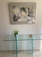 Glazen sidetafel, Huis en Inrichting, Tafels | Sidetables, Ophalen, 50 tot 100 cm, Modern, Glas