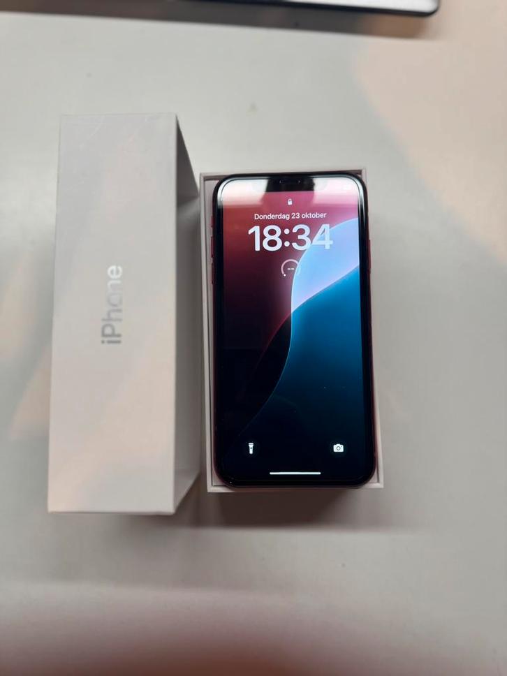 iPhone XR 64GB KRASLOOS Red met hoesje, kabel en doos, Telecommunicatie, Mobiele telefoons | Apple iPhone, Zo goed als nieuw, 64 GB