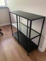 Stellingkastje zwart met glasplaat, Huis en Inrichting, Ophalen, Zo goed als nieuw