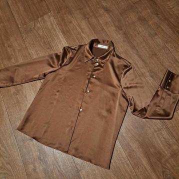 bruin satijnen blouse Mango mt M beschikbaar voor biedingen
