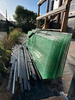 Partij glas en/of aluminium frame met glas., Doe-het-zelf en Verbouw, Ophalen, Glasplaat, 160 cm of meer