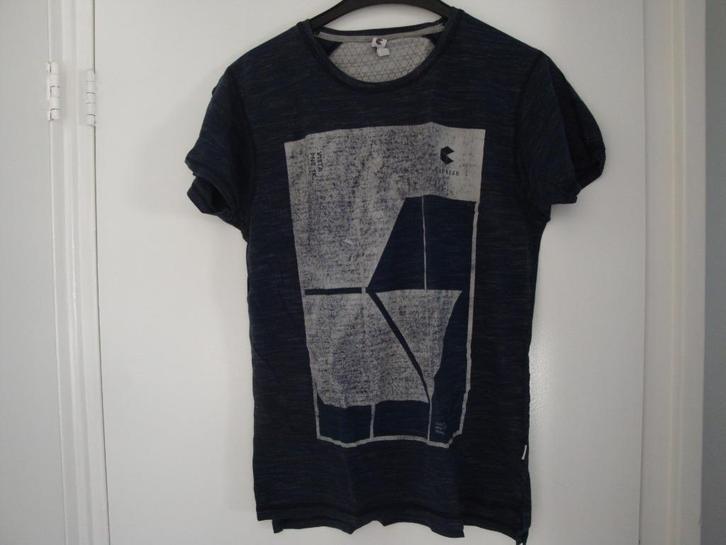 Grijs gemêleerd shirt met opdruk. Maat L., Kleding | Heren, T-shirts, Zo goed als nieuw, Maat 52/54 (L), Grijs, Ophalen of Verzenden