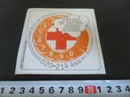 sticker PTT Telecom Rode Kruis  Luisterspel 020-214444, Ophalen, Zo goed als nieuw, Bedrijf of Vereniging