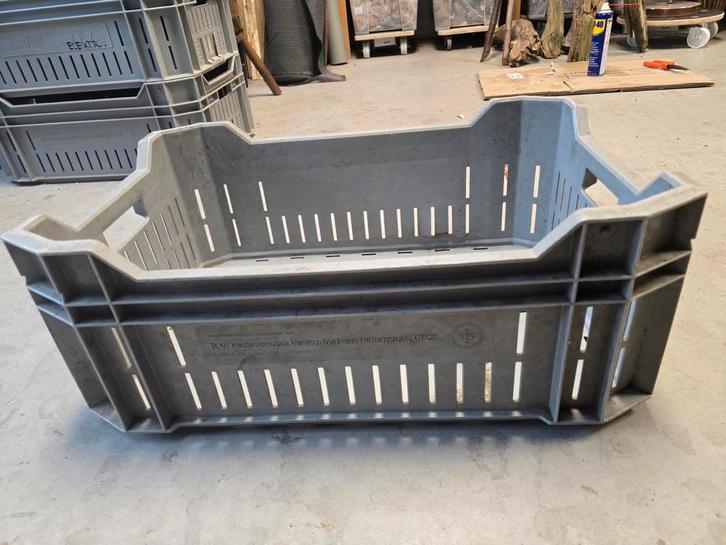 Gebruikte Veilingkisten Plastic Grijs - 40x60x25 cm, Doe-het-zelf en Verbouw, Kratten en Dozen, Ophalen of Verzenden
