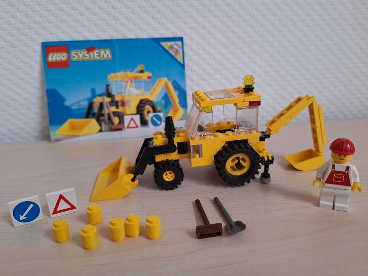Lego : 6662 Back Hoe, Backhoe, gele graafmachine. Wegenbouw, Kinderen en Baby's, Speelgoed | Duplo en Lego, Zo goed als nieuw
