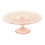 Vintage Roze Taartschaal Stermotief Depression Glass 32cm, Ophalen of Verzenden