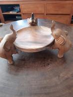 Houten olifanten Schaal., Huis en Inrichting, Woonaccessoires | Dienbladen, Ophalen of Verzenden, Zo goed als nieuw, Rond, Hout