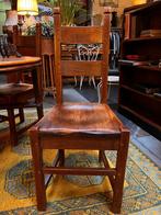 18) Set van 4 vintage brutalist eetkamerstoelen, Huis en Inrichting, Stoelen, Ophalen, Gebruikt, Bruin, Vier