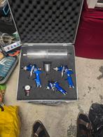 HBM Spuitpistolen Set in Koffer - Compressor, Doe-het-zelf en Verbouw, Ophalen, Gebruikt, Verfspuit of Verfpomp