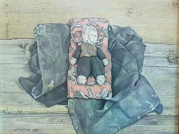 Jopie Huisman(1922)Offset print "Pop op rood Kussentje" Ges  beschikbaar voor biedingen