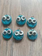 6x handgemaakte koekiemonster bedels van klei, Sieraden, Tassen en Uiterlijk, Overige merken, Overige materialen, Ophalen of Verzenden