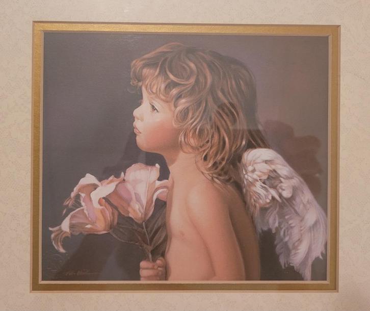 Schilderij 'Angel looking down' van Nancy Noel, Antiek en Kunst, Kunst | Schilderijen | Klassiek, Ophalen of Verzenden