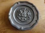 tinnen bord met afbeelding wapen in fide constans, Antiek en Kunst, Antiek | Tin, Ophalen of Verzenden