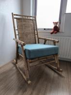 Bamboe schommelstoel inclusief op maat gemaakt zitkussen, Huis en Inrichting, Stoelen, Overige materialen, Gebruikt, Bruin, Eén