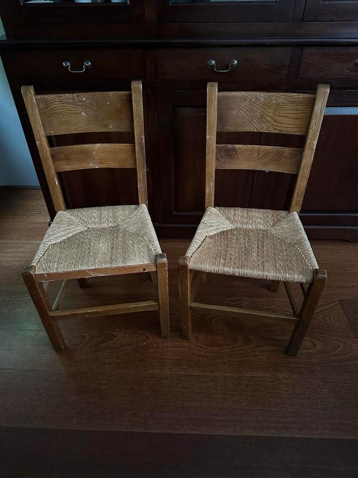 Keukenstoelen met biezen zitting… opkappertje, Antiek en Kunst, Antiek | Meubels | Stoelen en Banken, Ophalen
