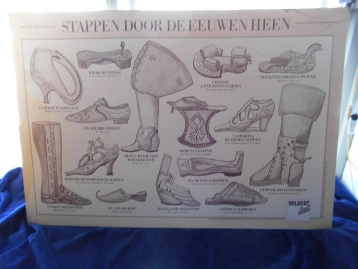 Geplastificeerde poster van schoenen/laarzen, nu 2.95., Verzamelen, Posters, Gebruikt, Overige onderwerpen, A1 t/m A3, Rechthoekig Liggend