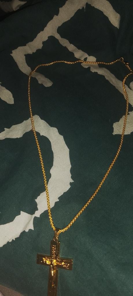 Dikke ketting met hanger jezus, Nieuw, Ophalen of Verzenden, Goud, Overige materialen