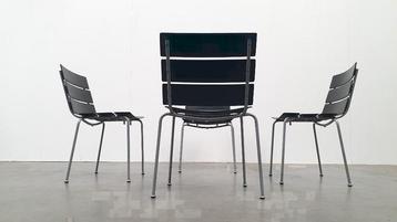 Giancarlo Vegni Fasem Italy Stripe zadelleer stoelen design beschikbaar voor biedingen