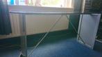 eettafel met glazen blad, Huis en Inrichting, Tafels | Eettafels, Ophalen, Gebruikt, 100 tot 150 cm, 50 tot 100 cm